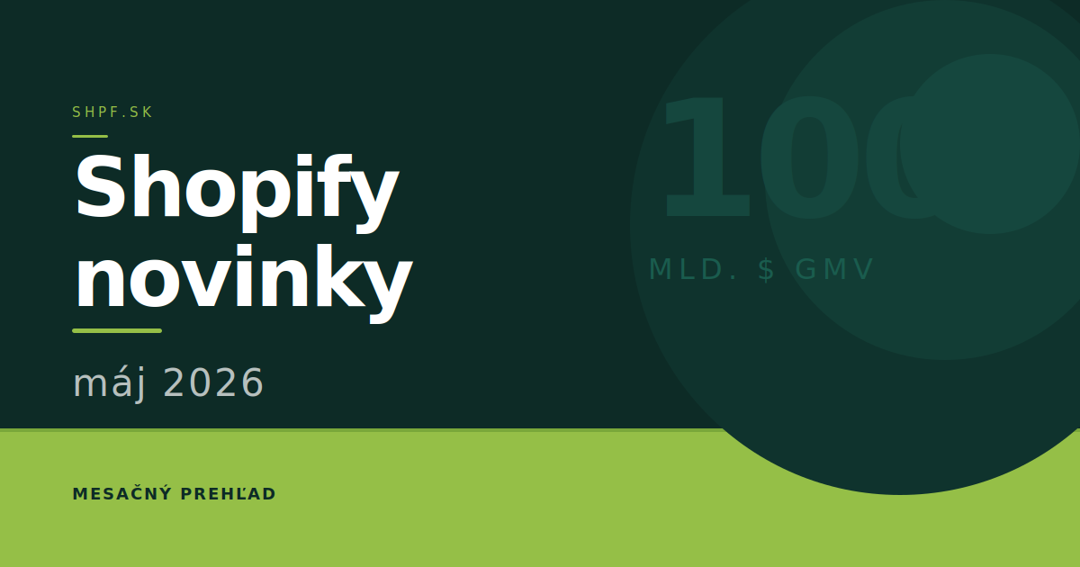 Shopify novinky: máj 2026